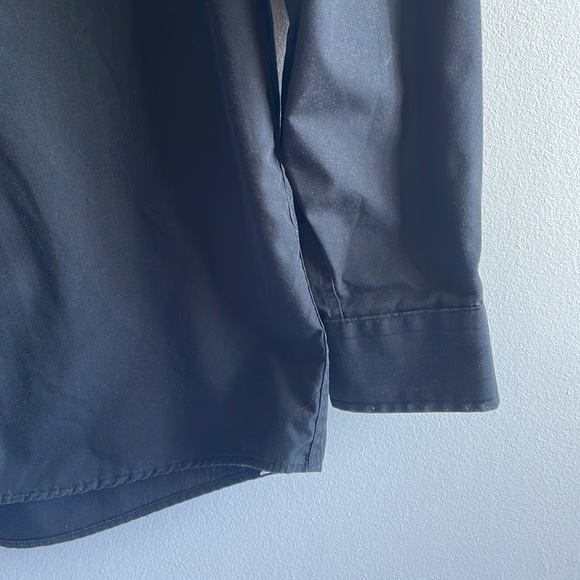 Black Long Sleeve Button Down Size 16 Friar Tuck - Picture 3 of 10